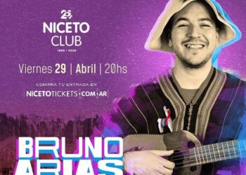 Bruno Arias se presenta este Viernes en Niceto Club