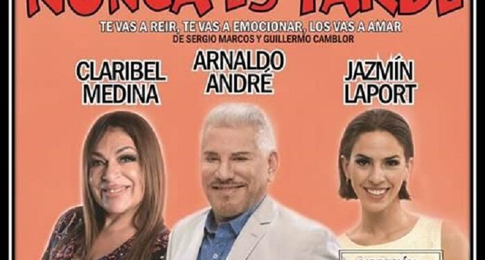 Arnaldo André, Claribel Medina y Jazmín Laport harán única función en CABA